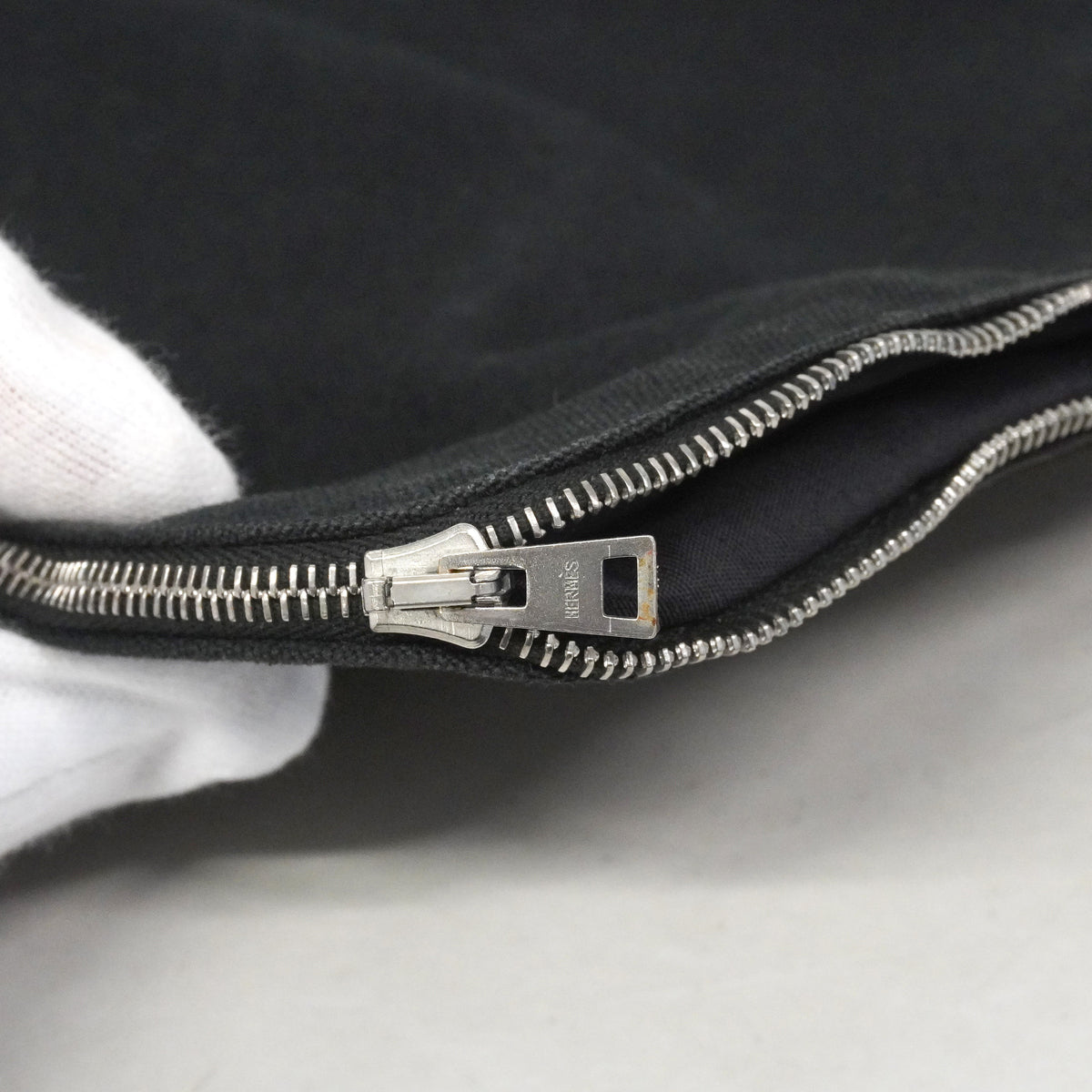 【6ib1588】エルメス ブリーフケース フールトゥポルトドキュマン キャンバス ブラック シルバー金具【中古】メンズ