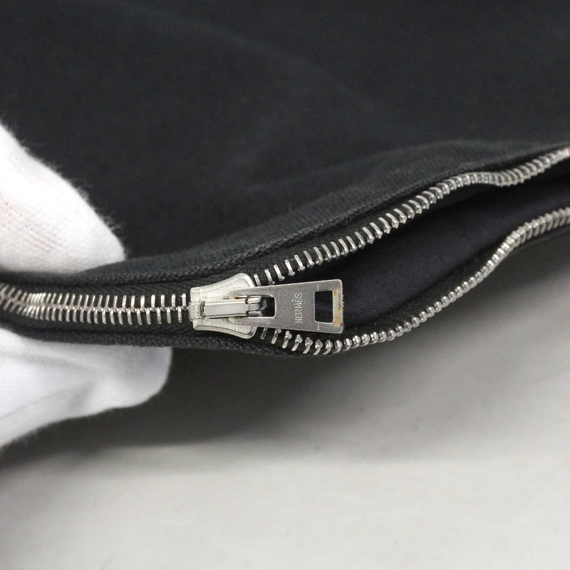 【6ib1588】エルメス ブリーフケース フールトゥポルトドキュマン キャンバス ブラック シルバー金具【中古】メンズ
