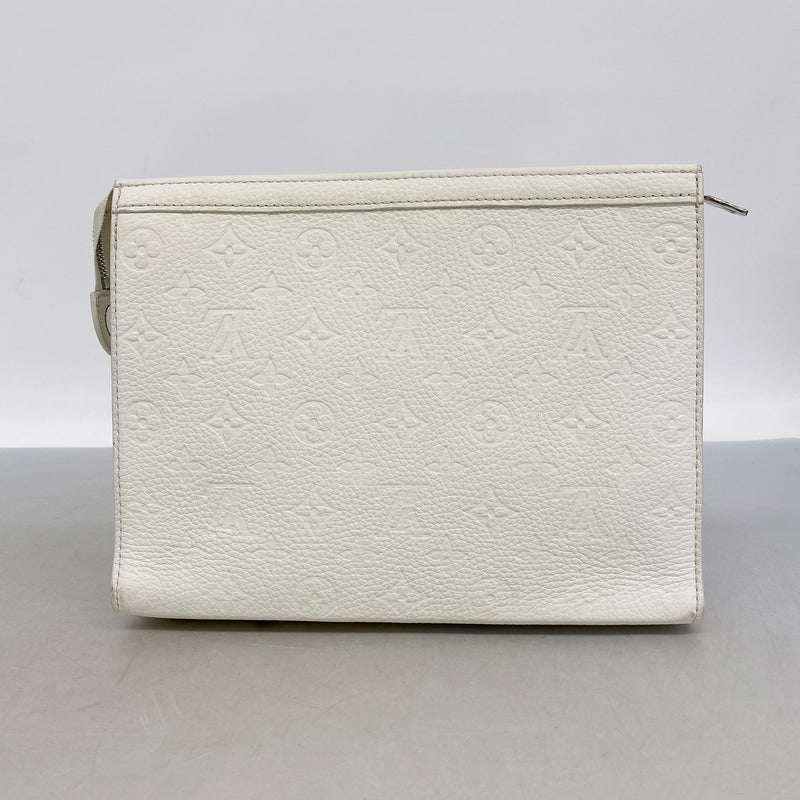 【6ib1595】ルイヴィトン クラッチバッグ モノグラム サイケデリック LV × YK ポシェットヴォワヤージュ M21681 ホワイト ブルー【中古】メンズ