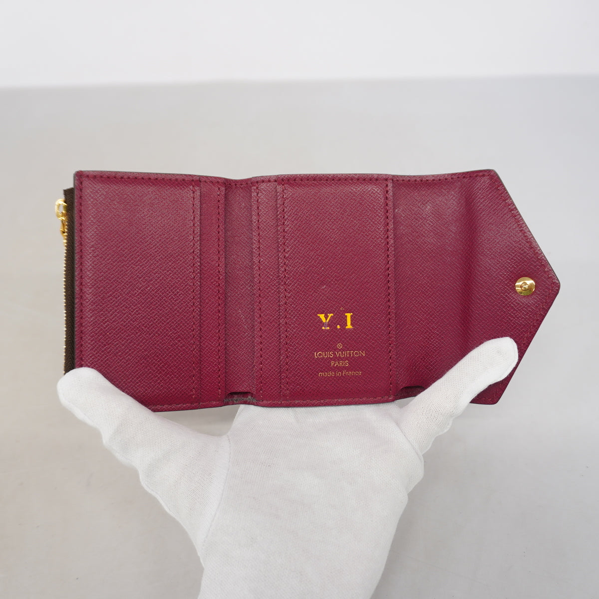 【6ib1634】ルイヴィトン 三つ折り財布 モノグラム ポルトフォイユゾエ M62932 フューシャ【中古】レディース