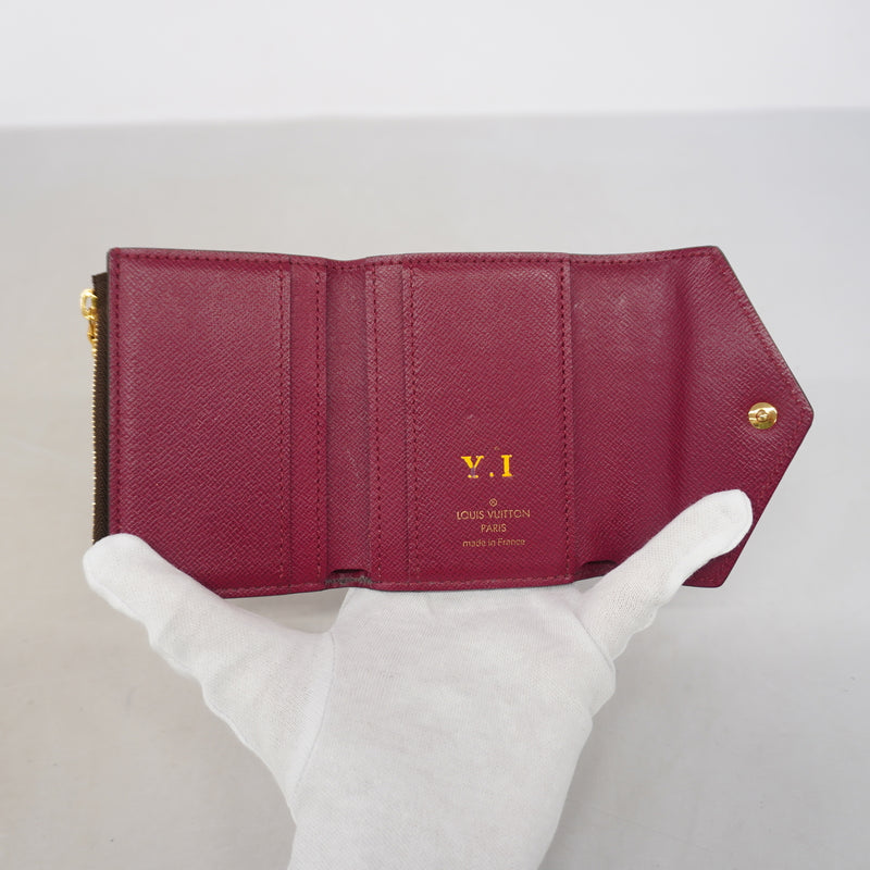【6ib1634】ルイヴィトン 三つ折り財布 モノグラム ポルトフォイユゾエ M62932 フューシャ【中古】レディース