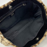 【6ib1644】フェンディ ハンドバッグ ハラコ ブラウン シルバー金具【中古】レディース