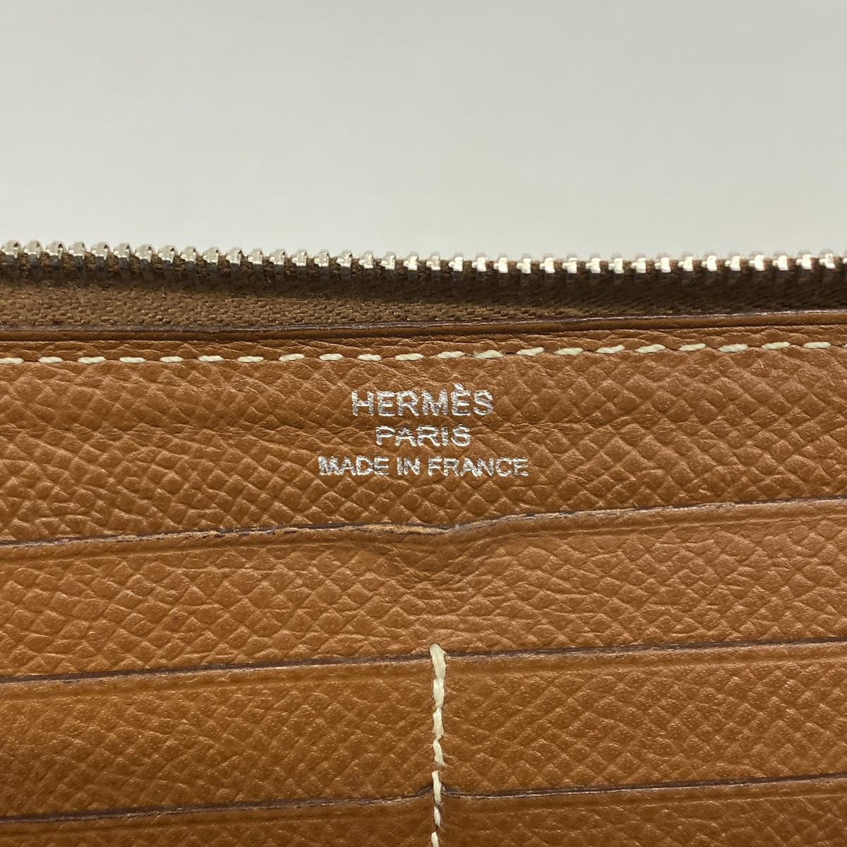 【6ib1652】エルメス 長財布 アザップロング ヴォーエプソン ゴールド シルバー金具 □L刻印【中古】メンズ レディース ユニセックス