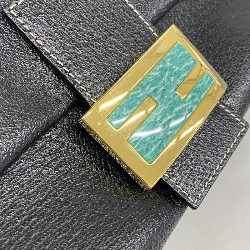 【6ib1673】フェンディ ハンドバッグ マンマバケット レザー ブラック ゴールド金具【中古】レディース