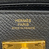 【6ib1674】エルメス ショルダーウォレット ケリーウォレットトゥーゴー ヴォーエプソン ブラック ゴールド金具 Z刻印【中古】レディース