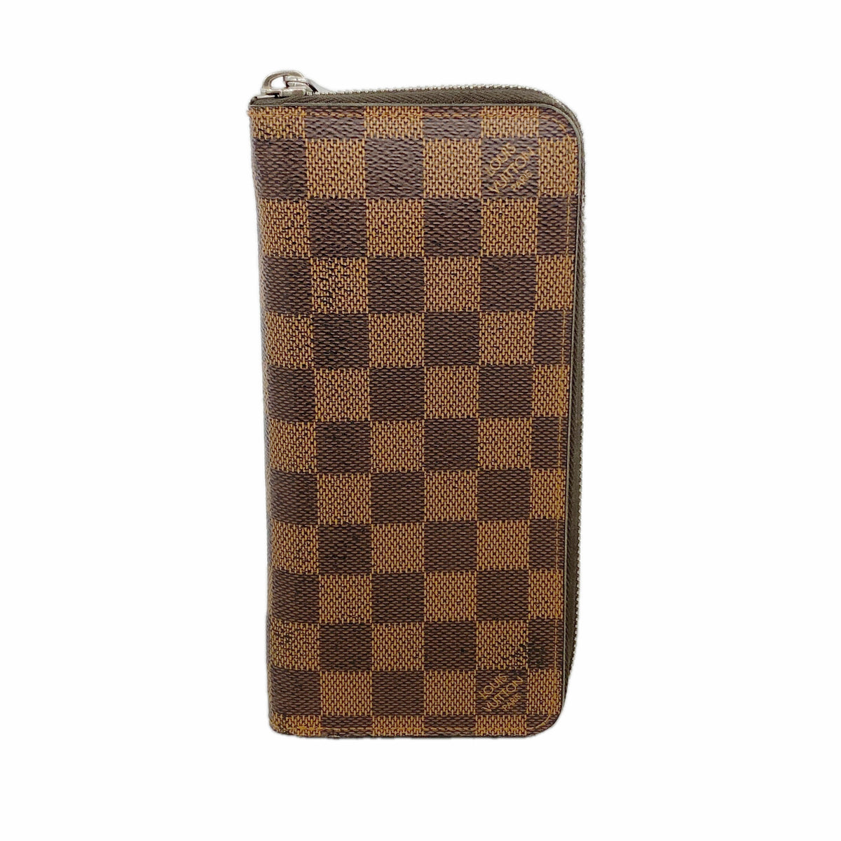 【6ib1681】ルイヴィトン 長財布 ダミエ ジッピーウォレットヴェルティカル N61207 エベヌ【中古】メンズ