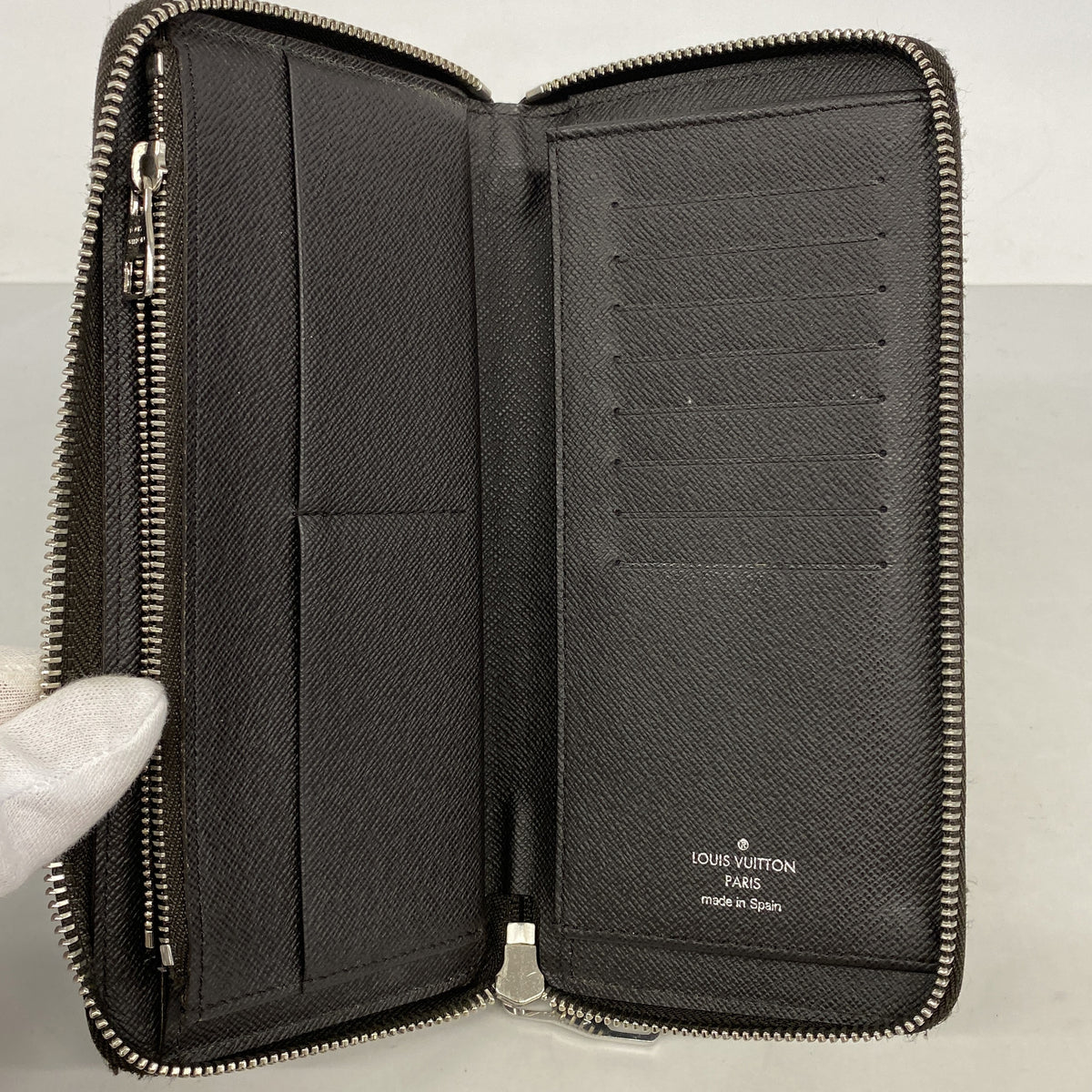 【6ib1681】ルイヴィトン 長財布 ダミエ ジッピーウォレットヴェルティカル N61207 エベヌ【中古】メンズ
