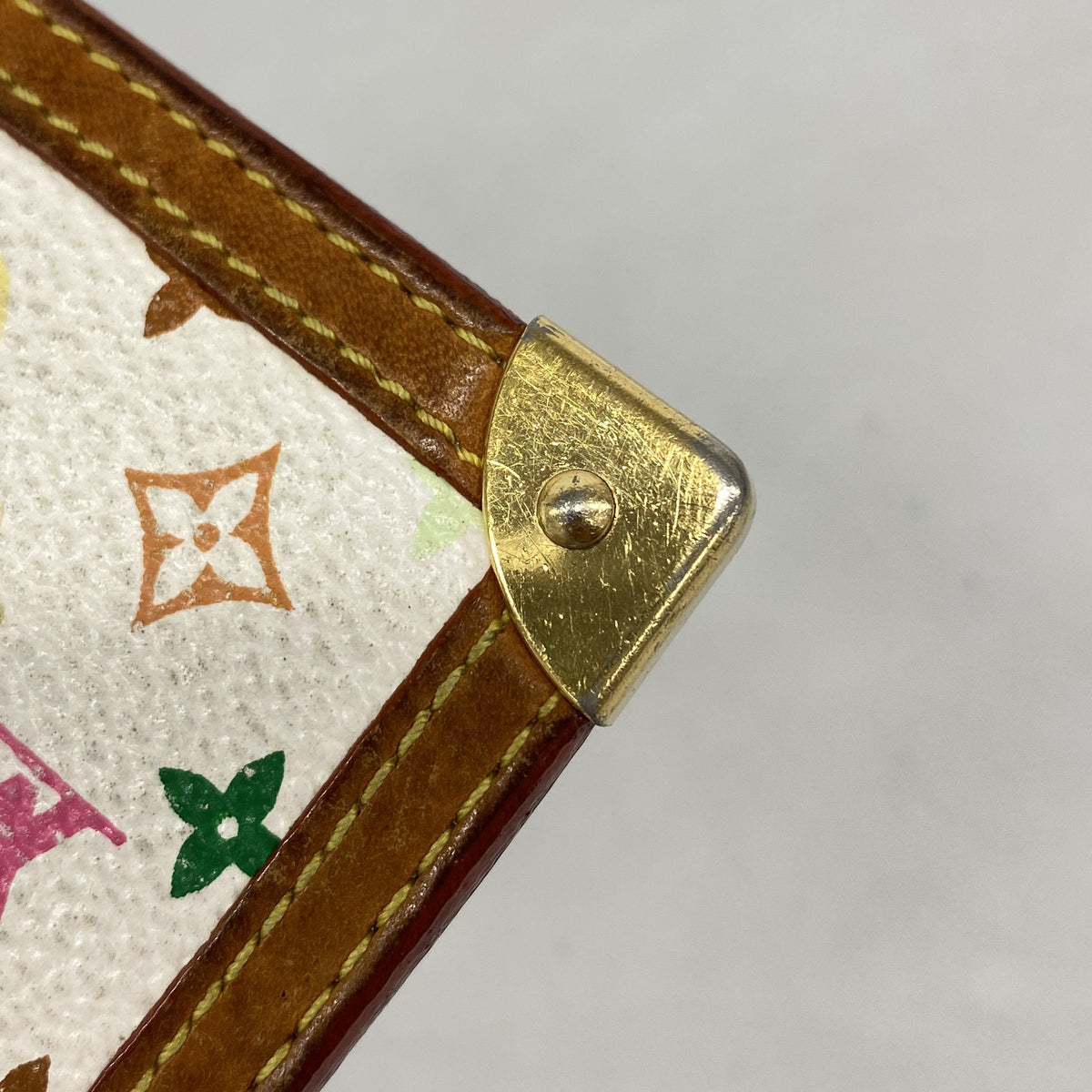 【6ib1682】ルイヴィトン コインケース モノグラム・マルチカラー ポシェットクレ M92655 ブロン【中古】レディース