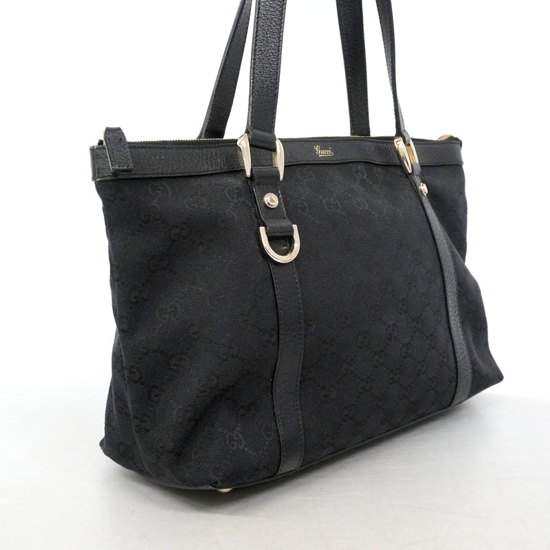 【6ib1716】グッチ トートバッグ GGキャンバス 1414700 キャンバス ブラック ゴールド金具【中古】レディース