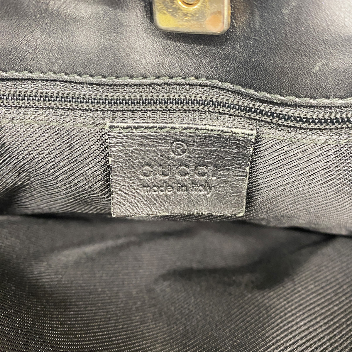 【6ib1725】グッチ ショルダーバッグ GGキャンバス 001 4231 キャンバス ブラック ゴールド金具【中古】レディース