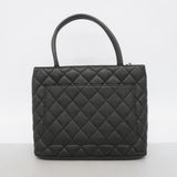 【6ib1735】シャネル トートバッグ 復刻トート キャビアスキン ブラック シルバー金具【中古】レディース