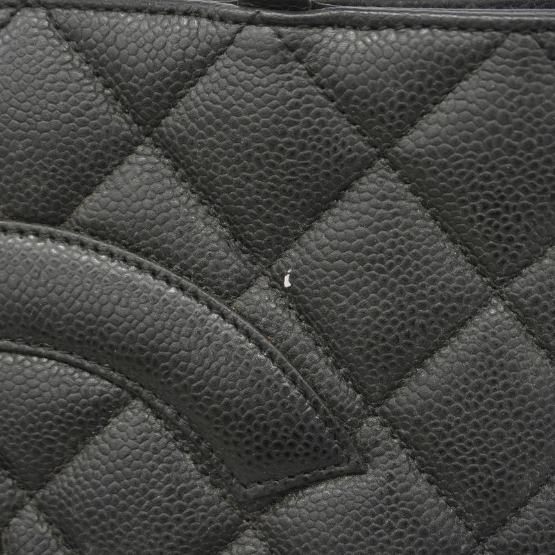 【6ib1735】シャネル トートバッグ 復刻トート キャビアスキン ブラック シルバー金具【中古】レディース