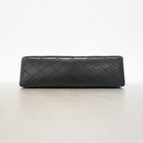 【6ib1756】シャネル ショルダーバッグ マトラッセ Wフラップ Wチェーン ラムスキン ブラック ゴールド金具【中古】レディース