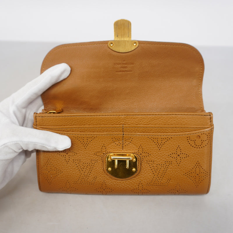【6ib1763】ルイヴィトン 長財布 マヒナ ポルトフォイユイリス M58140 キャラメル【中古】レディース