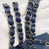 【6ib1768】シャネル ハンドバッグ マトラッセ チェーンショルダー キャビアスキン ブルー シルバー金具 2wayバッグ【中古】レディース