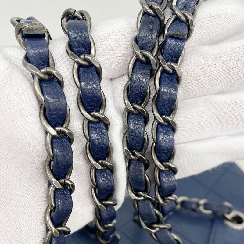 【6ib1768】シャネル ハンドバッグ マトラッセ チェーンショルダー キャビアスキン ブルー シルバー金具 2wayバッグ【中古】レディース