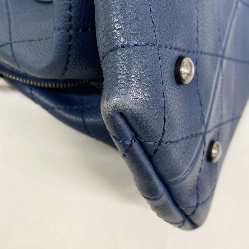 【6ib1768】シャネル ハンドバッグ マトラッセ チェーンショルダー キャビアスキン ブルー シルバー金具 2wayバッグ【中古】レディース