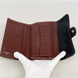 【6ib1769】シャネル 三つ折り長財布 マトラッセ ラムスキン ブラック シルバー金具【中古】レディース