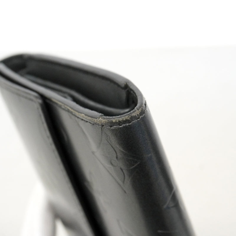 【6ib1797】ルイヴィトン 三つ折り長財布 モノグラム・マット ポルトトレゾールインターナショナル M65102 ノワール【中古】レディース