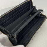 【6ib1800】グッチ 長財布 バンブー 307984 レザー ブラック ゴールド金具【中古】レディース