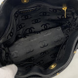 【6ib1801】シャネル ハンドバッグ ワイルドステッチ レザー ブラック ゴールド金具【中古】レディース