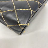 【6ib1801】シャネル ハンドバッグ ワイルドステッチ レザー ブラック ゴールド金具【中古】レディース