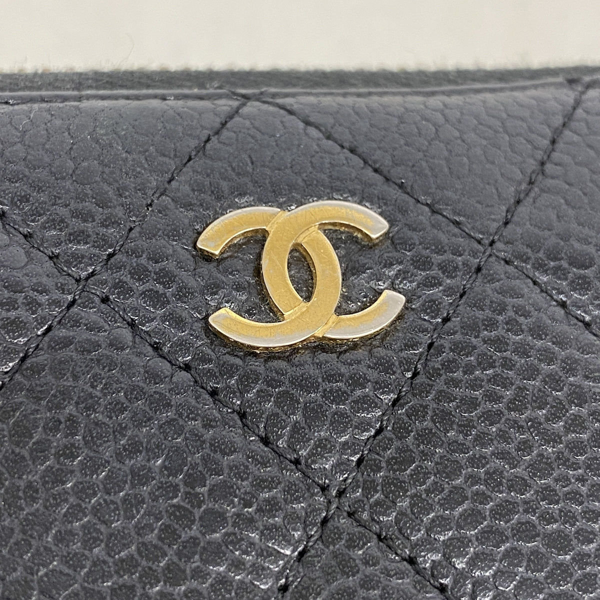【6ib1816】シャネル 長財布 マトラッセ キャビアスキン ブラック ゴールド金具【中古】レディース