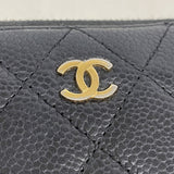 【6ib1816】シャネル 長財布 マトラッセ キャビアスキン ブラック ゴールド金具【中古】レディース