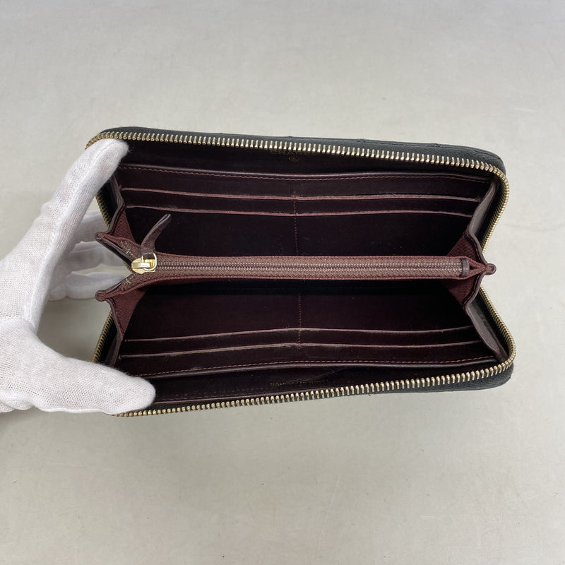 【6ib1816】シャネル 長財布 マトラッセ キャビアスキン ブラック ゴールド金具【中古】レディース