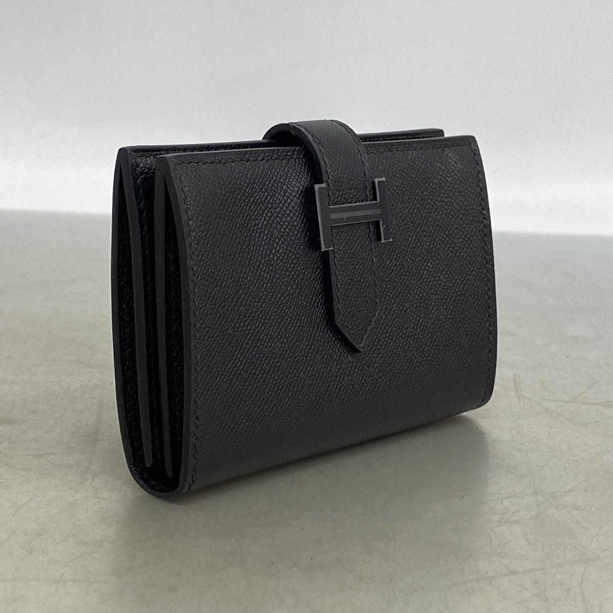 【6ib1817】エルメス カードケース ベアンミニモノクローム ヴォーマダム ソーブラック K刻印【中古】メンズ レディース ユニセックス
