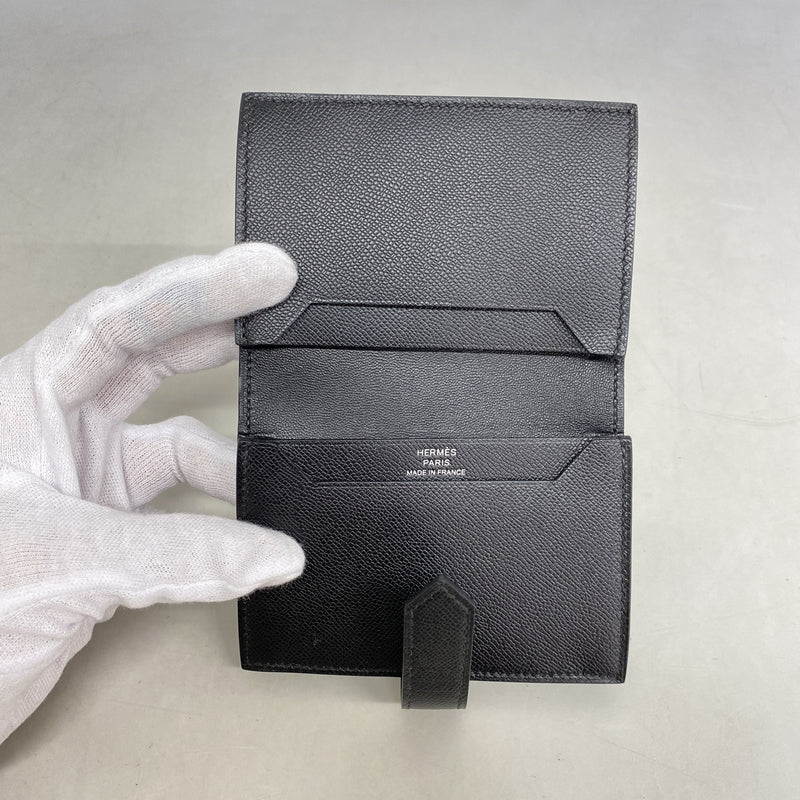 【6ib1817】エルメス カードケース ベアンミニモノクローム ヴォーマダム ソーブラック K刻印【中古】メンズ レディース ユニセックス