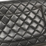 【6ib1822】シャネル ショルダーバッグ デカマトラッセ Wチェーン ラムスキン ブラック ゴールド金具【中古】レディース