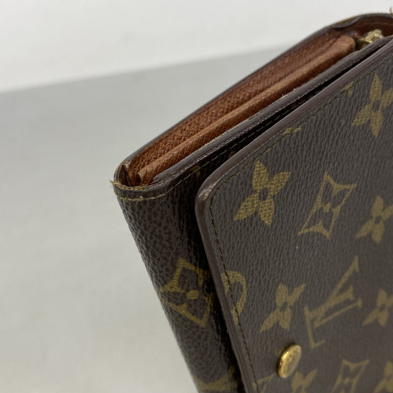 【6ib1833】ルイヴィトン 財布 モノグラム ポルトフォイユトレゾール M61736 ブラウン【中古】レディース