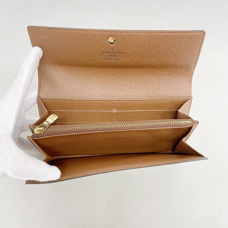 【6ib1841】ルイヴィトン 長財布 モノグラム ポシェットポルトモネクレディ M61726 ブラウン【中古】レディース