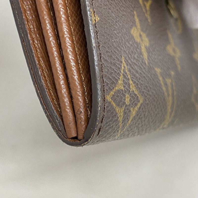 【6ib1841】ルイヴィトン 長財布 モノグラム ポシェットポルトモネクレディ M61726 ブラウン【中古】レディース