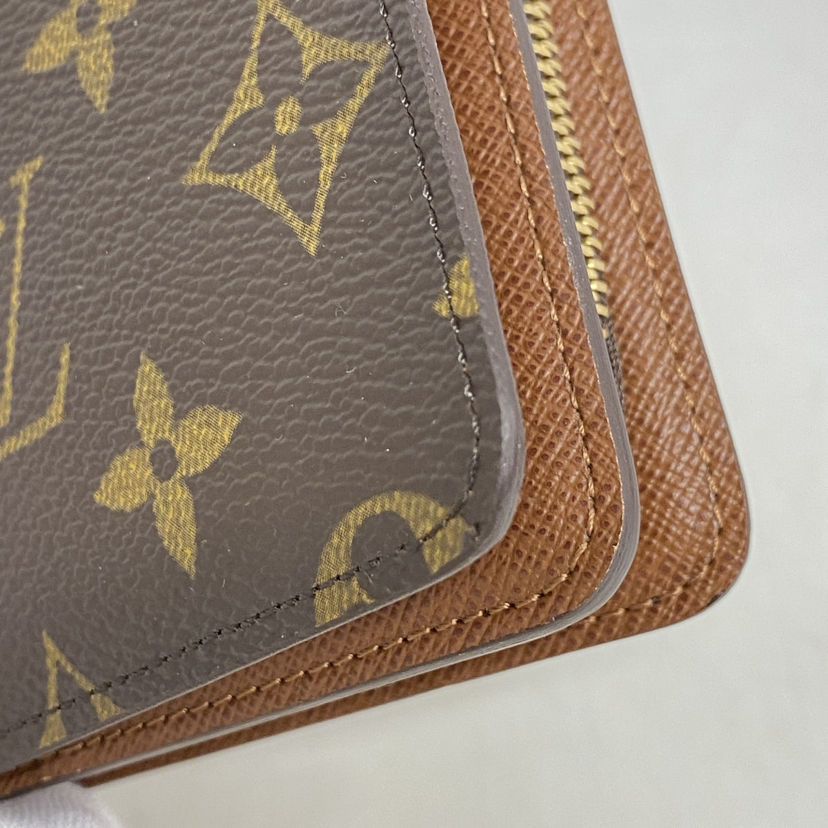 【6ib1847】ルイヴィトン 財布 モノグラム ポルトパピエジップ M61207 ブラウン【中古】レディース
