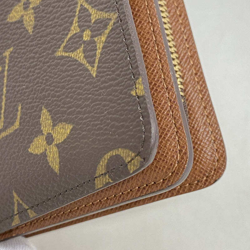 【6ib1847】ルイヴィトン 財布 モノグラム ポルトパピエジップ M61207 ブラウン【中古】レディース