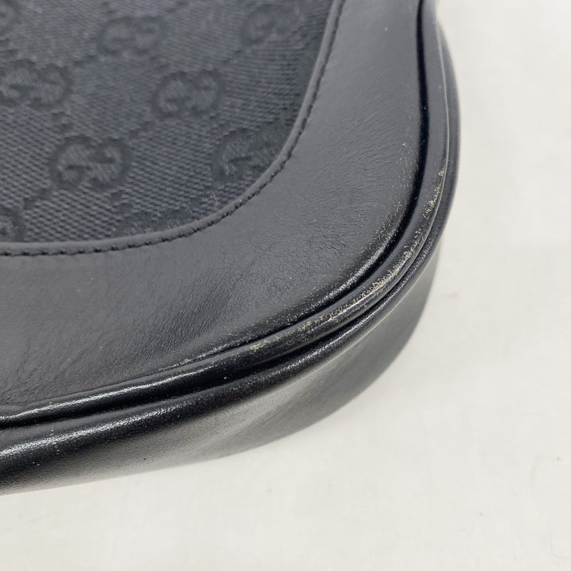 【6ib1862】グッチ ショルダーバッグ GGキャンバス/ジャッキー 001 4032 キャンバス ブラック シルバー金具【中古】レディース