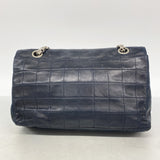 【6ib1882】シャネル ショルダーバッグ 2.55/チョコバー Wチェーン ラムスキン ブラック シルバー金具【中古】レディース