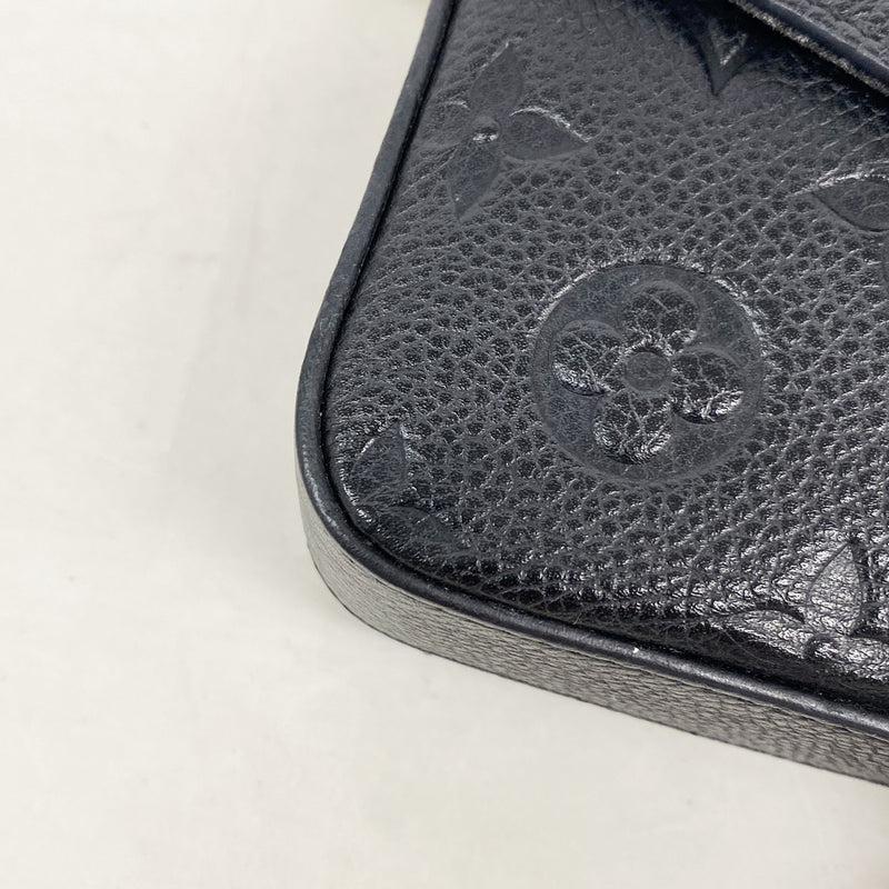 【6ib1889】ルイヴィトン ショルダーウォレット モノグラム・アンプラント ポシェットフェリシー M64064 ノワール【中古】レディース