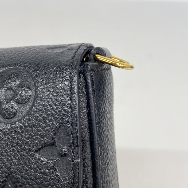 【6ib1889】ルイヴィトン ショルダーウォレット モノグラム・アンプラント ポシェットフェリシー M64064 ノワール【中古】レディース