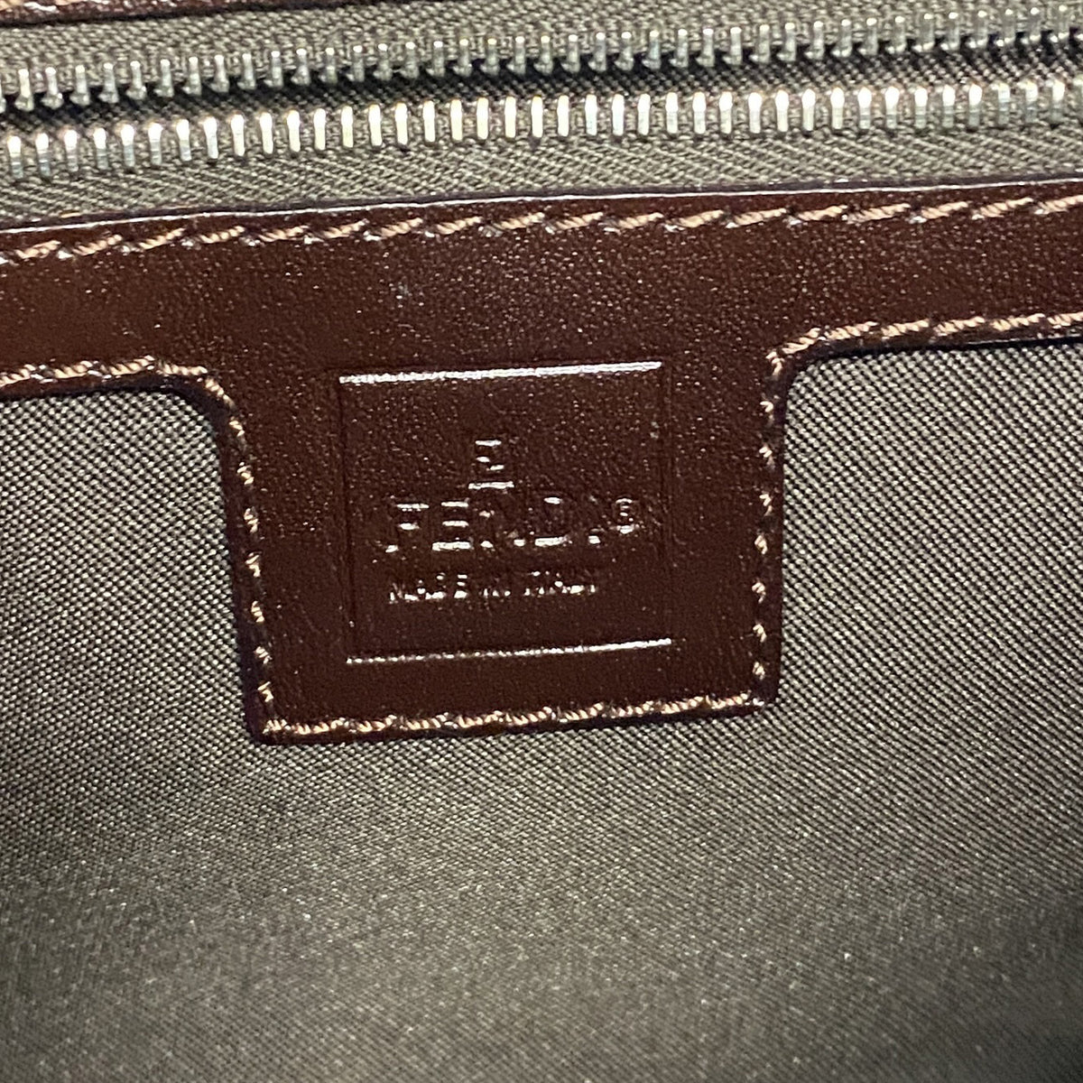 【6ib1896】フェンディ ハンドバッグ ズッカ ナイロンキャンバス ブラウン シルバー金具【中古】レディース