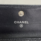【6ib1906】シャネル カードケース キャビアスキン ブラック シルバー金具【中古】レディース