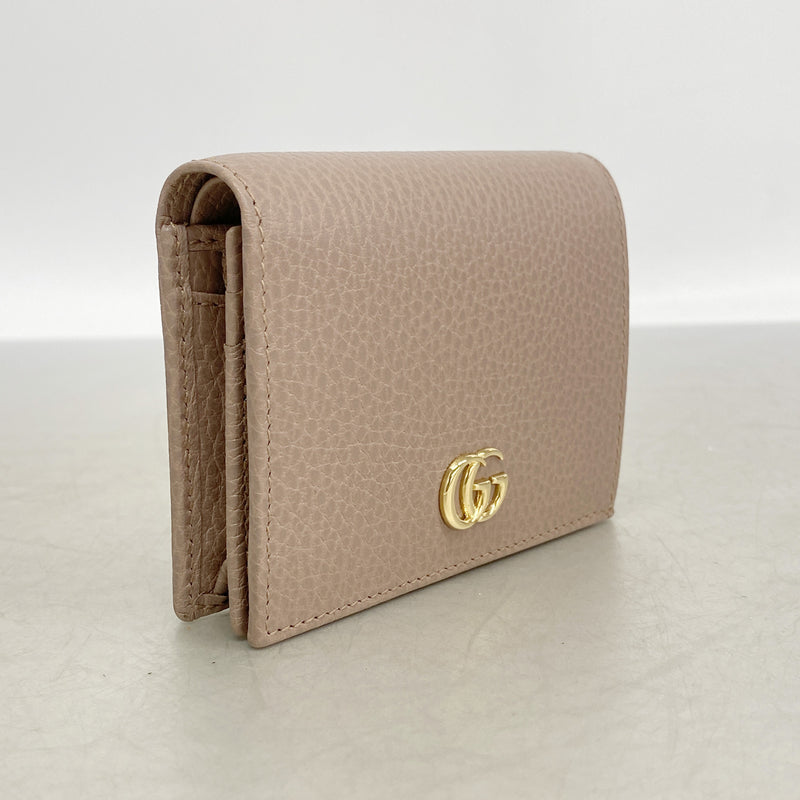 【6ib1916】グッチ 財布 GGマーモント 456126 レザー ピンクブラウン ゴールド金具【中古】レディース