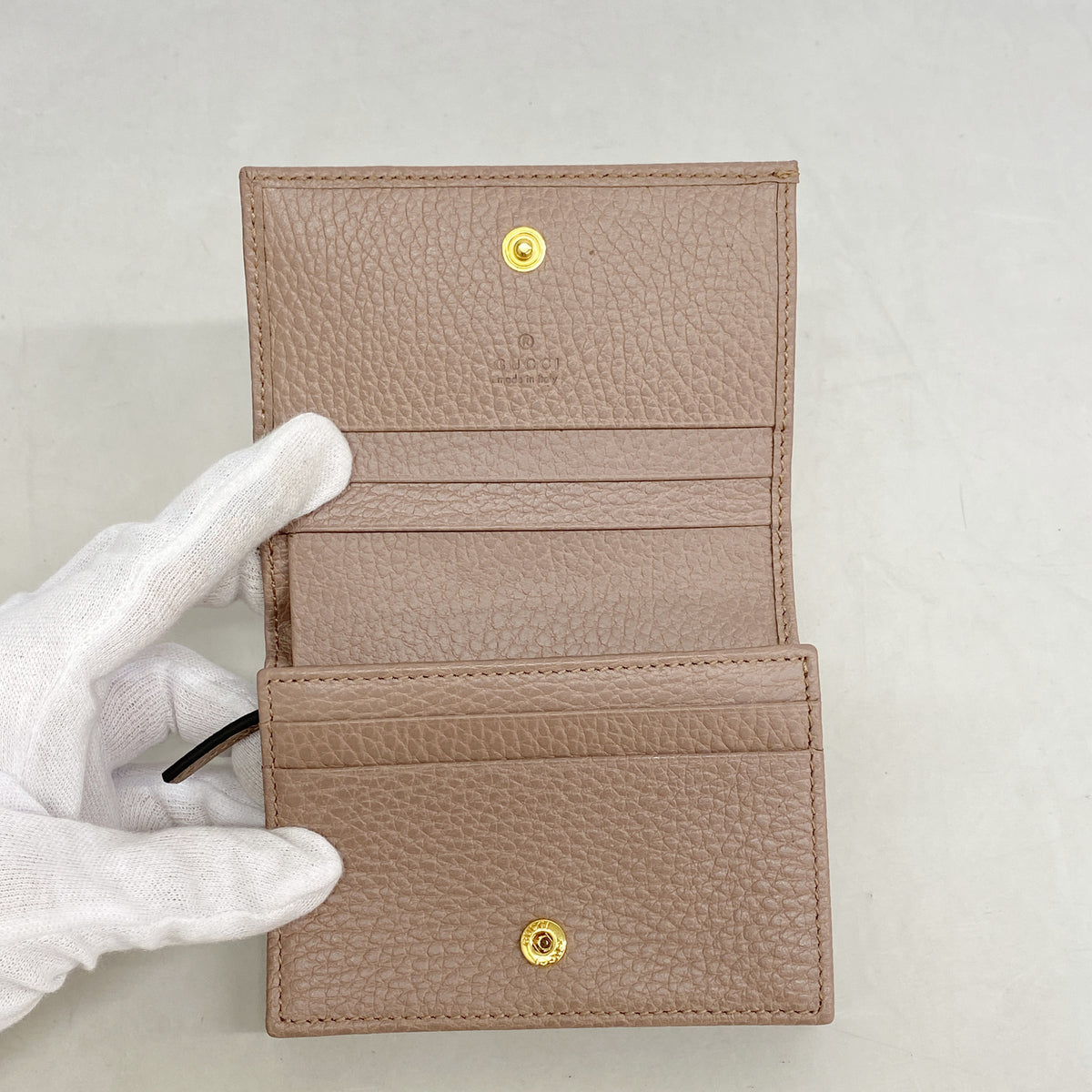 【6ib1916】グッチ 財布 GGマーモント 456126 レザー ピンクブラウン ゴールド金具【中古】レディース