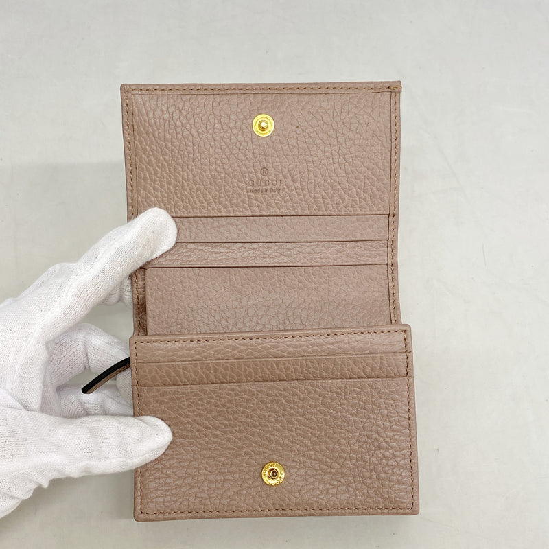 【6ib1916】グッチ 財布 GGマーモント 456126 レザー ピンクブラウン ゴールド金具【中古】レディース
