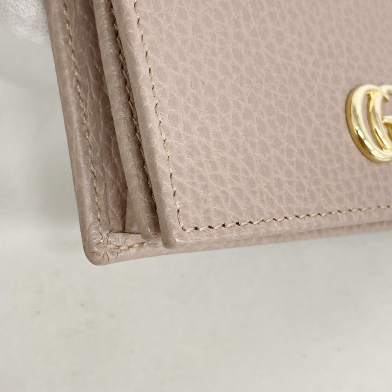 【6ib1916】グッチ 財布 GGマーモント 456126 レザー ピンクブラウン ゴールド金具【中古】レディース