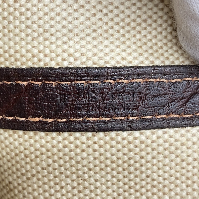 【6ib1926】エルメス トートバッグ ガーデンパーティPM トワルアッシュ ブラウン シルバー金具 D刻印【中古】レディース