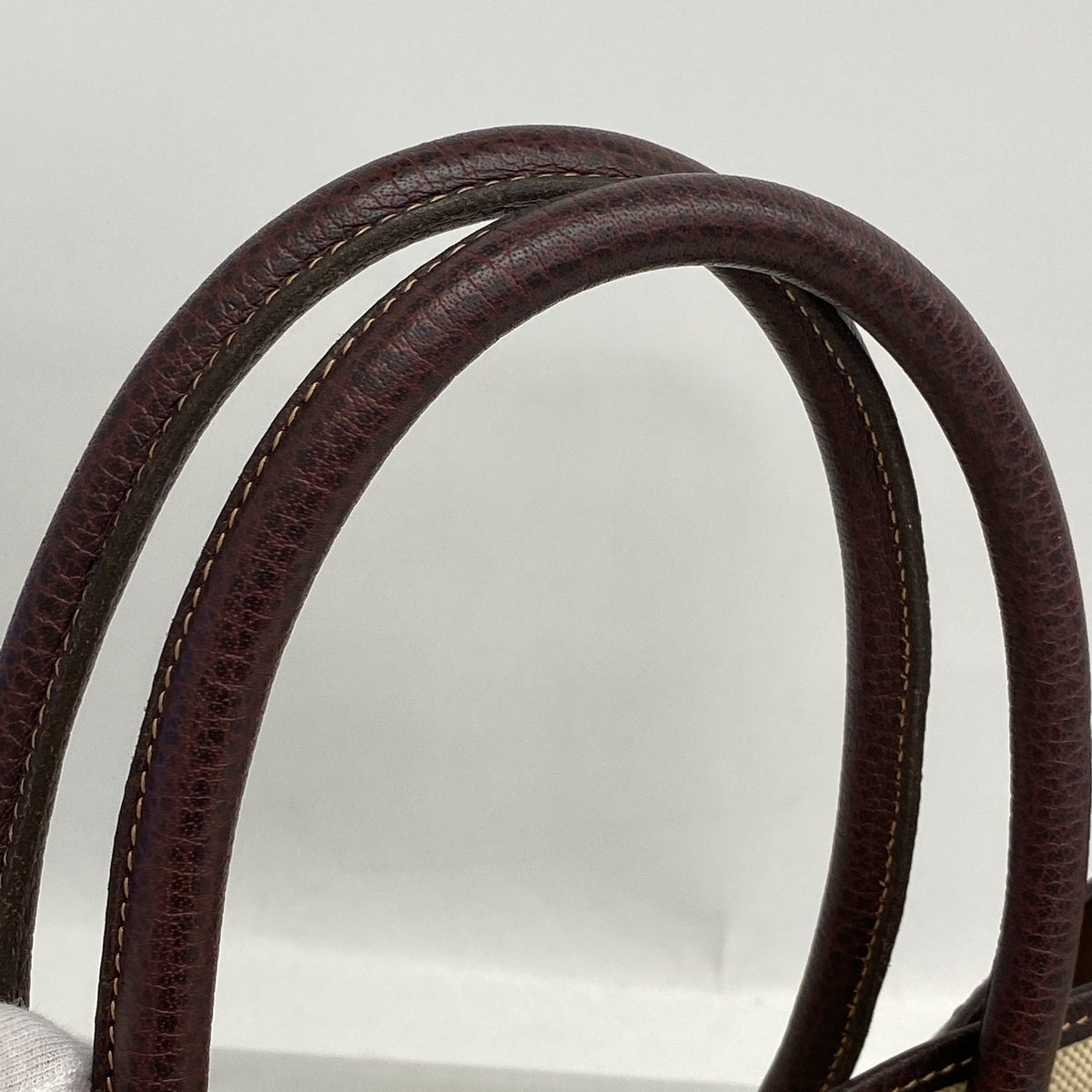 【6ib1926】エルメス トートバッグ ガーデンパーティPM トワルアッシュ ブラウン シルバー金具 D刻印【中古】レディース