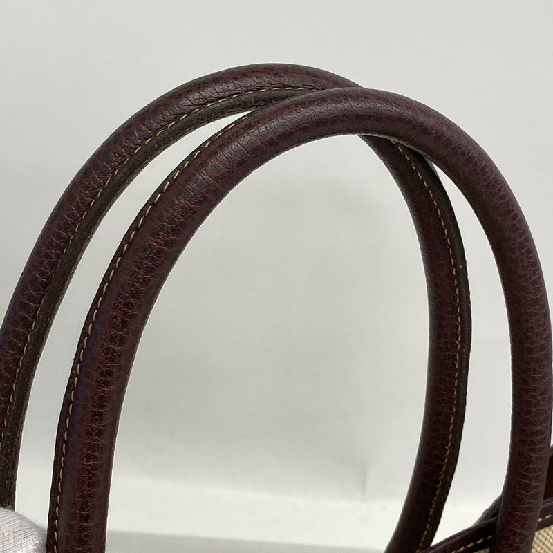 【6ib1926】エルメス トートバッグ ガーデンパーティPM トワルアッシュ ブラウン シルバー金具 D刻印【中古】レディース
